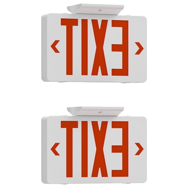 Emergency Exit Sign - 【A10R】Rotes Notausgangsschild mit Notbeleuchtung, LED-Notausgangsleuchte 2er-Pack