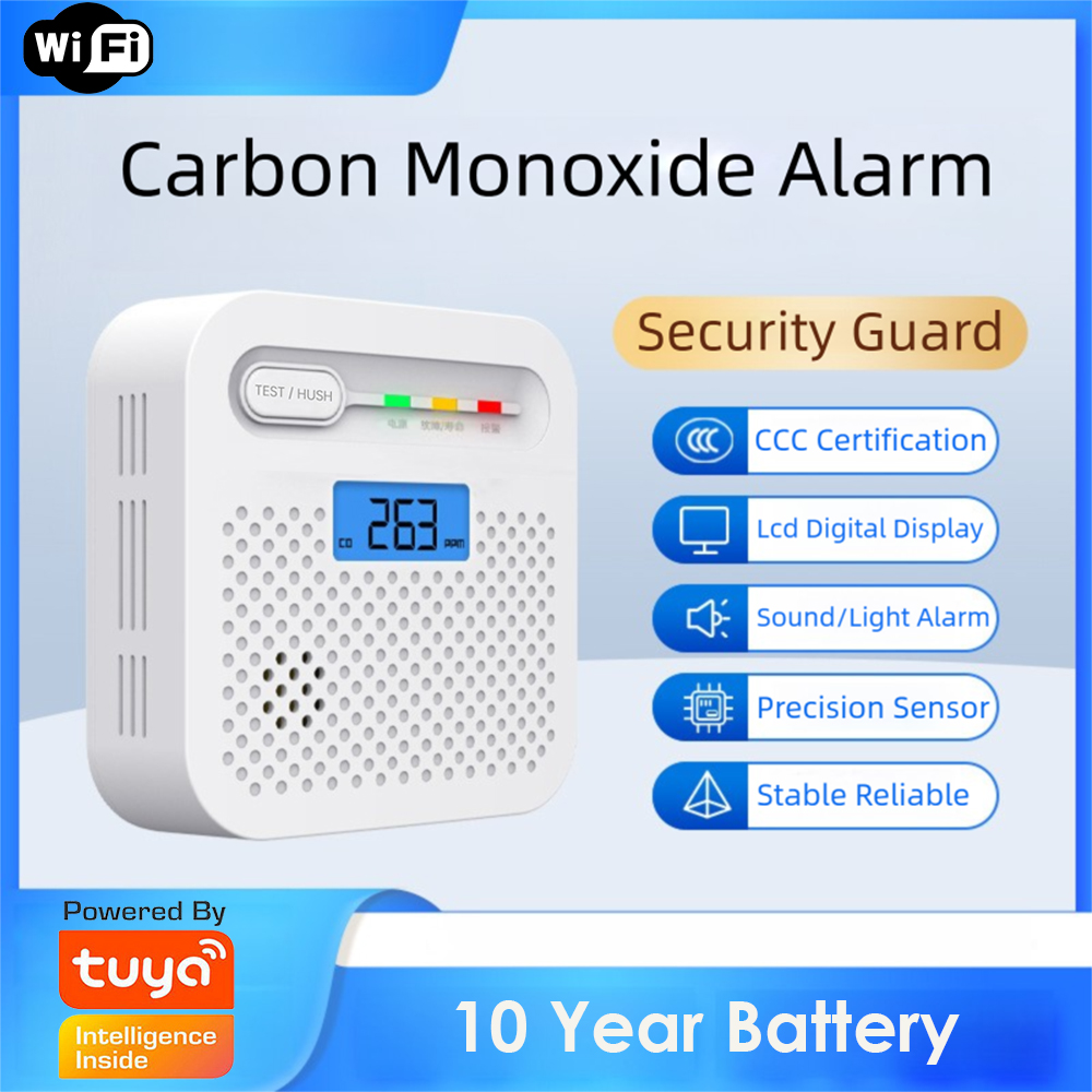 Co Detector Plug - Tuya Smart WiFi CO-Detektor LCD Digitaler
