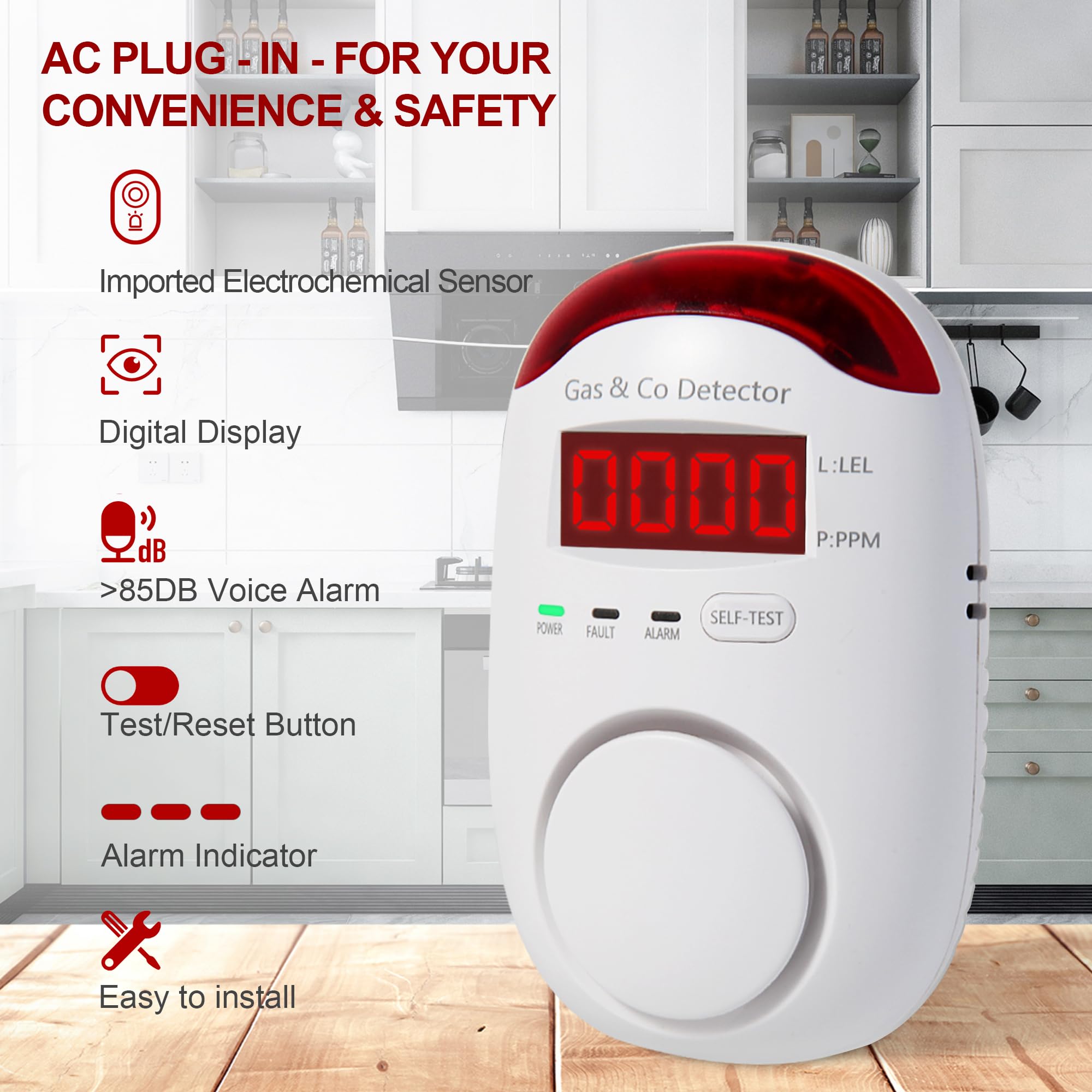 Kombinierte Gas- und Kohlenmon – Co Detector Plug Bewertung und Preis